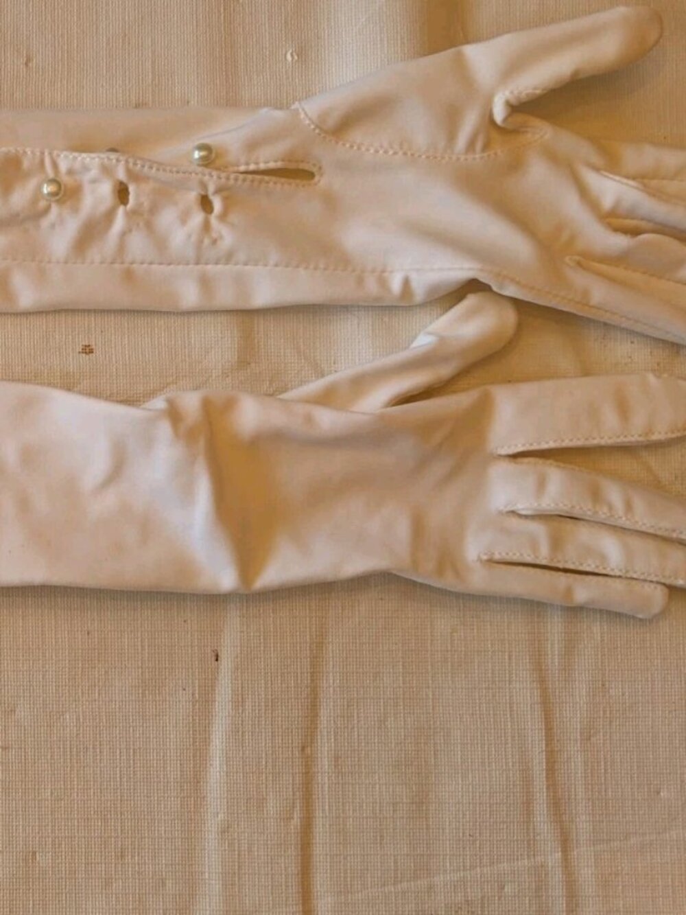 White vintage Isotoner opera gloves wedding